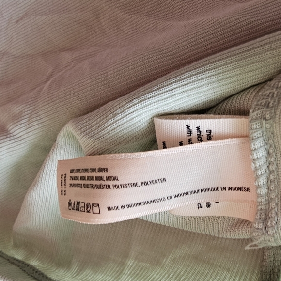 Anthropologie Saturday Sunday Wrap Top XL Light Green Soft Short Sleeve - Picture 3 of 4